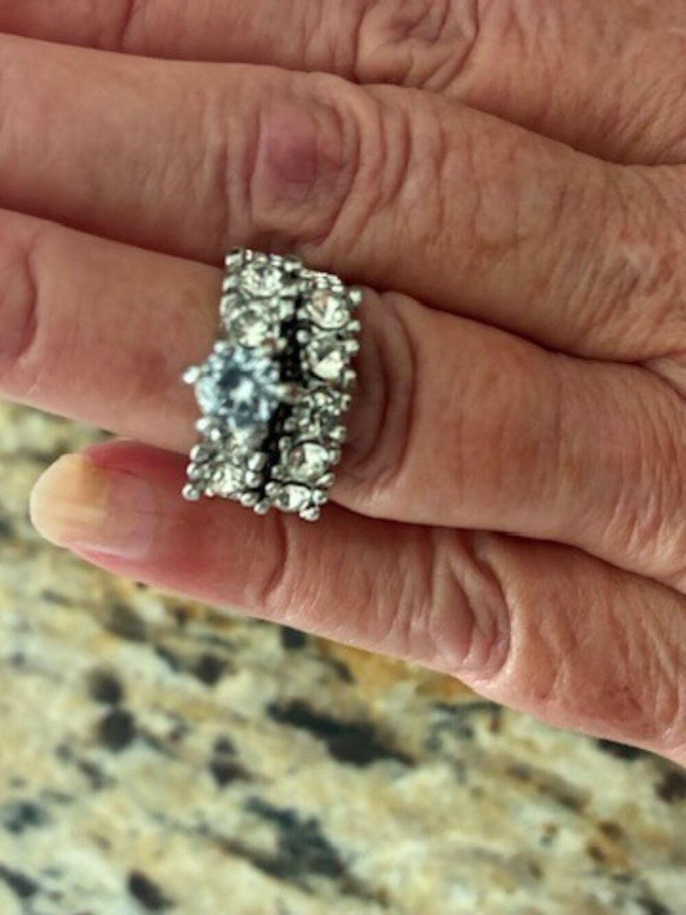 LOT -(6)  Dazzling group of high quality costume rings - Silver and Zirconia